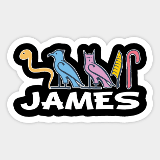 JAMES-American names in hieroglyphic letters-James, name in a Pharaonic Khartouch-Hieroglyphic pharaonic names Sticker